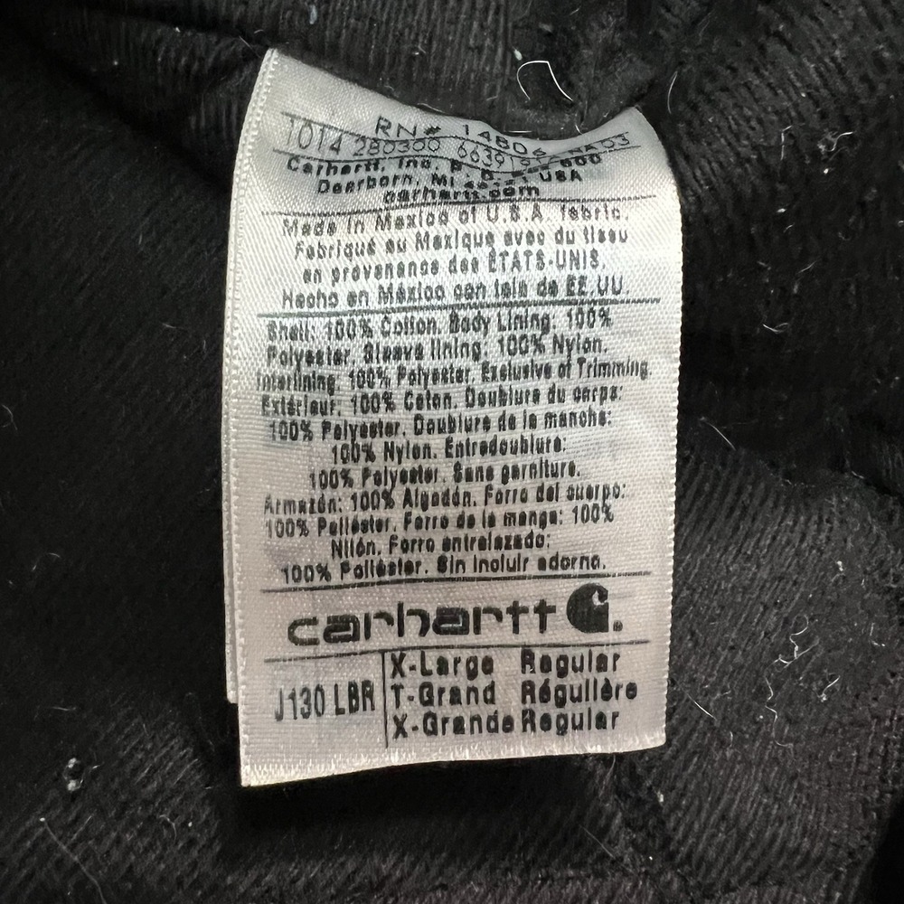 Carhartt Mens Sz XL J130 LBR Jacket Light Brown Quilt Lined Hooded Full Zip - Picture 4 of 8